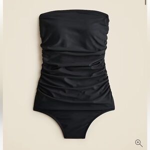 J. Crew black 14 J. Crew navy 14 Gemma ruched bandeau one-piece BC115 strapless